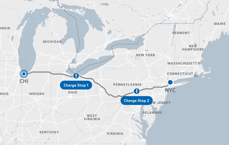 Image of Map with BMW EV Range & Route
